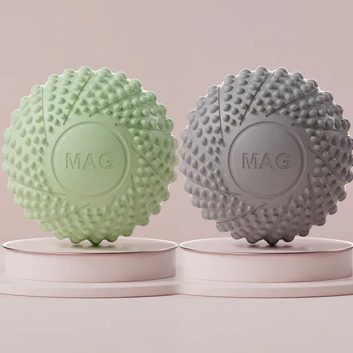 2-Pack Green and grey Spiky Fascia Massage Balls - Portable TPE Foot Arch Muscle Relaxer for Yoga Recovery Trigger Point Therapy