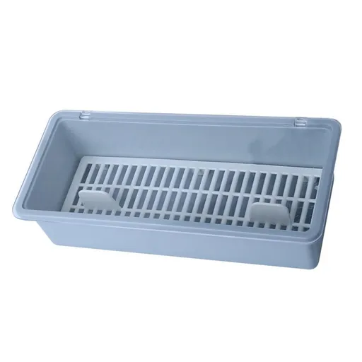 Blue Chopsticks Drain Box for Kitchen Use with Sanitary Drying Holes and Compact Space Saving Design