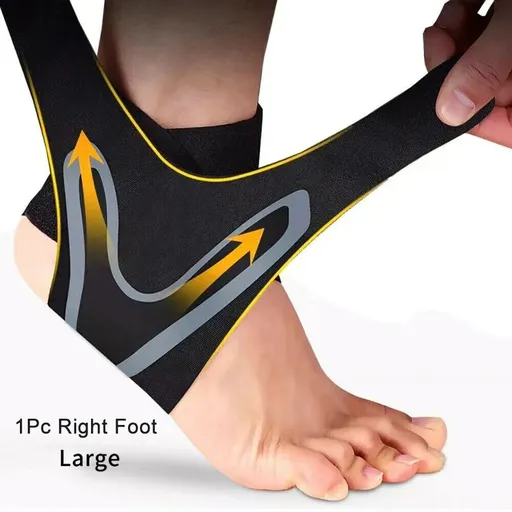 1pc Ankle Support Brace, Elasticity Adjustment Foot Bandage, Sprain Prevention Fitness Band L Black