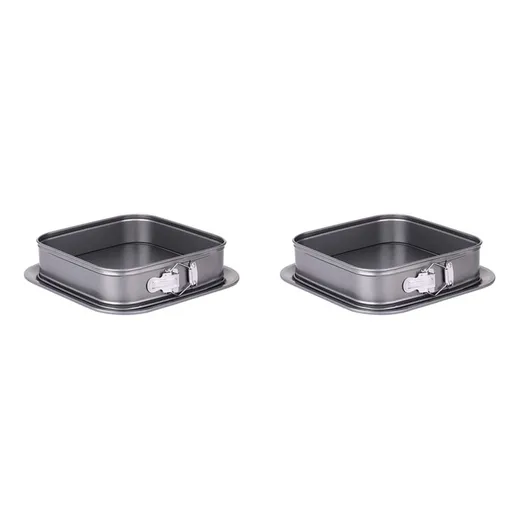 2X Springform Pan Square Cake Pan 9 Inch Cake Pan Cheesecake Pan with Removable Base Nonstick Cake Decorating Supplies