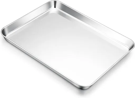 Cookie Sheet for Baking, 18”x13” Stainless Steel Baking Sheet Pan for Oven, Large Non Toxic Metal Baking Tray for Cake Cookies, Healthy & Rust Free, Mirror Finish & Dishwasher Safe, 1 Pack