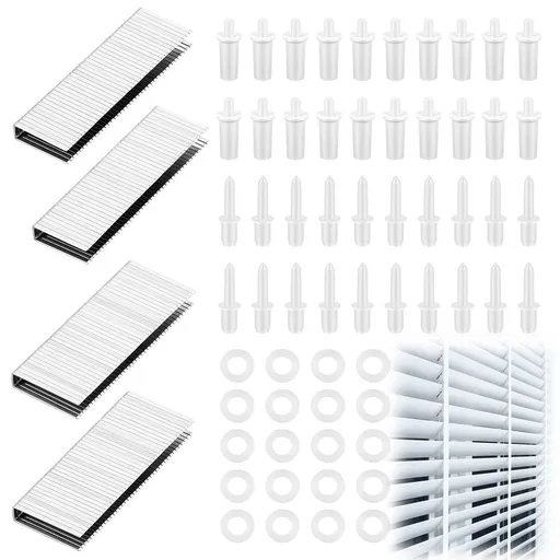 220 PCS Shutter Repair Kit Spring Loaded Plantation Shutter Pins and Louver Staples Replacement Parts with Staples Spacers for Window Blinds Maintenance