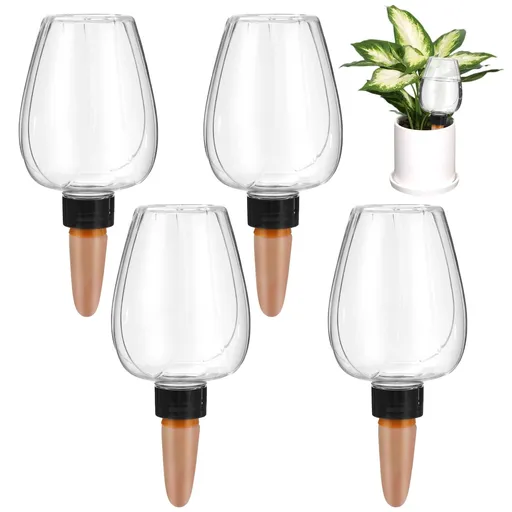 4PCS Plant Watering Globes, 11.8oz Self-watering Bulbs, Automatic Plant Waterer System, Clear Irrigation Globes