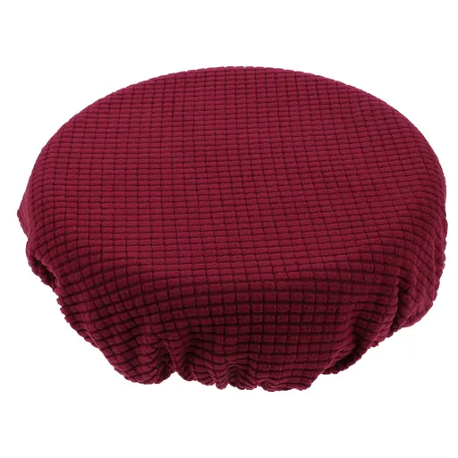 Bar Stool Covers Stretchy Round Chair Covers Slipcover Washable Stool Cushion Elastic Bar Chair Covers Grey 27.5X17.5X6CM Dark Red