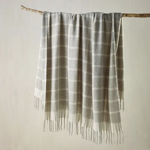 Bianca Maldon Faux Mohair Large Throw Rug 150 x 220 cm Silver