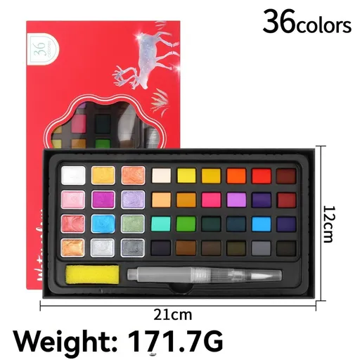 solid watercolor paint set, 24 color watercolor set, 36 color watercolor, 48 color watercolor, 88 color watercolor, watercolour paint for artists, professional watercolor pans, travel watercolour set, gift for artist, art supplies Australia - Multi-c