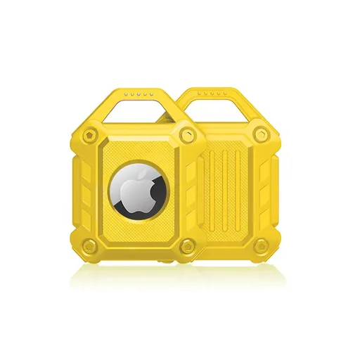 Waterproof Apple AirTag Protective Case TPU Cover Air Tag Tracker Loop Holder - Yellow