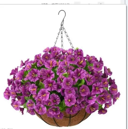Artificial Petunia Hanging Flower Arrangement Red White Blue Flowers Outdoor - Multi-color - Size 14