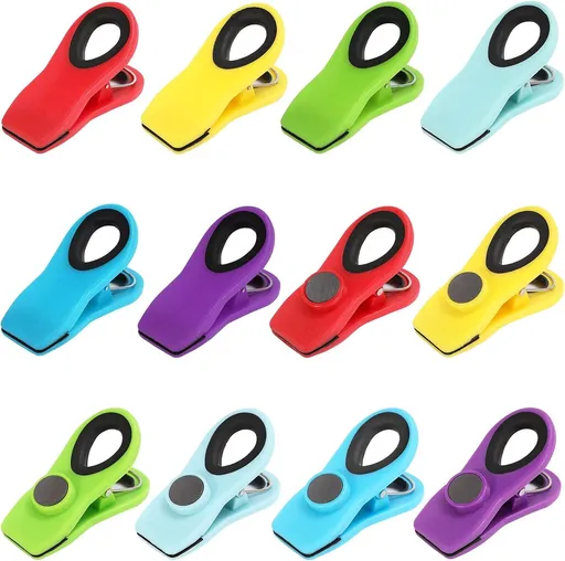 12 Pieces Food Clips - Sealing Clips - Sealing Clamps - Food Clips - Food Clips - Magnetic Clip - Fridge Magnetic Clip - Food Clips - Small Clip - Sturdy Sealing Clips - Snack Clip - for sealing food bags, sealing clips for bags