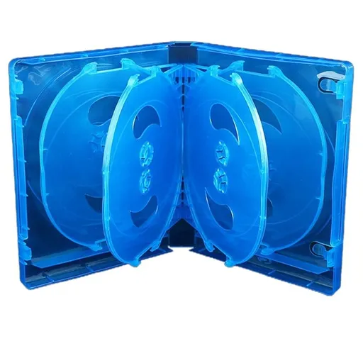 CD Storage Box 10-Piece Pack Case Plastic Double-Sided Car Thickened DVD Case,Blue