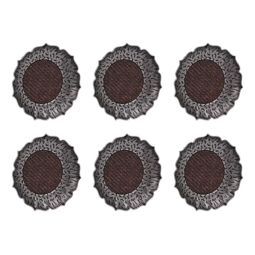 6pcs Coaster Zinc Alloy Hammered Vintage Heat Resistant Cup Mat for Family Gatherings Tea Ceremony Events