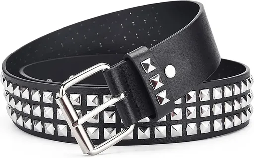 Studded Belts Women Y2K Stud Punk Rock Woman Girls Black Waist Belt for Cosplay Halloween