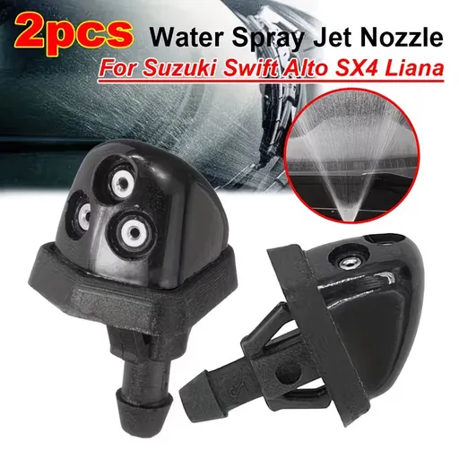 3-way Adjustable Windshield Washer Nozzles compatible with Suzuki Grand Vitara SX4 Aerio 1998-2013 - Front wiper water spray jets replaces 3834056K00, Click&Fit 2pcs