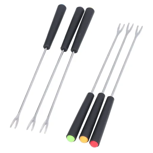 6 Pcs Stainless Steel Fondue Forks, Long Forks Cheese Fondue Forks for Chocolate Fountain Cheese Fondue Roast