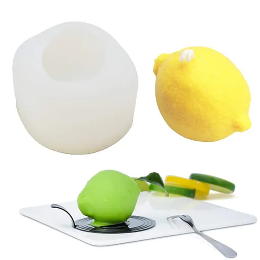 3D Lemon Silicone Soap Mold for Homemade Soap Making Lime Silicone Chocolate Mousse Cake Pastry Baking Mold Candle Lotion