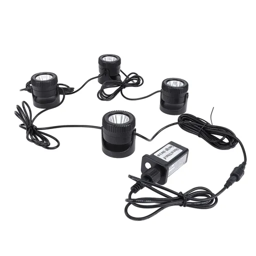 4 in 1 Pond Light with Timer Warm White 3000K to 3200K LED IP68 Water Resistant Submersible Fountain Light for Fish Tank US Plug 110V