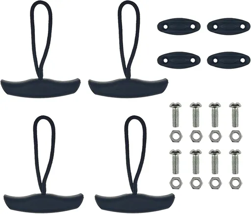 2/4/8 Pack Kayak Handles Replacement Accessories with Cord and Pad Eyes Screws