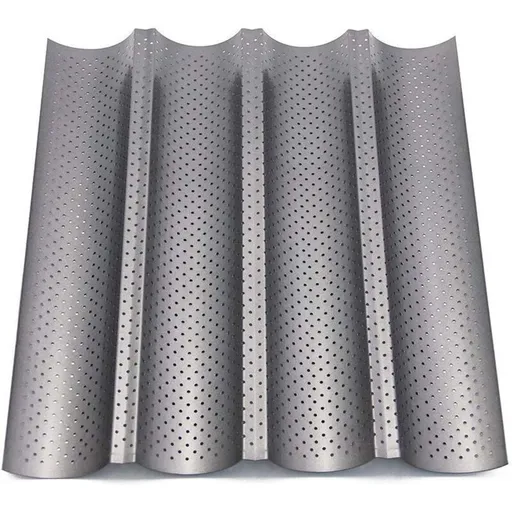 Perforated Non Stick Baguette Baking Tray Mold for 4 Baguettes