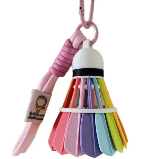 Colorful Badminton Pendant - pink Knot