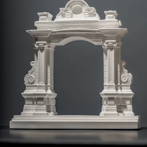 Miniature Roman Arch Model - Handcrafted Plaster Architectural Decor for Bookshelf, Desk & Home Display