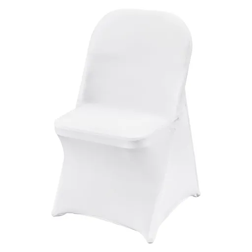 Stretch Spandex Folding Chair Covers, Universal Fitted Chair Cover, Removable Washable Protective Slipcovers, for Wedding, Holiday, Banquet, Party, Celebration, Dining (50PCS White)