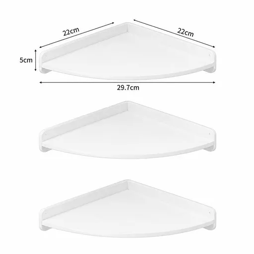 3-Tier Small Wall-Mounted Corner Shelf | Halloween Layered Storage Gift | 3-Layer Fan Corner Shelf for Display & Sundry Organization