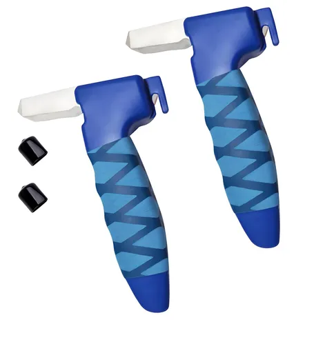 4 in 1 Car Door Handle for Elderly - Car Handle Assist with Window Breaker & Seat Belt Cutter - Portable Vehicle Support Handle (2 Pack Blue)
