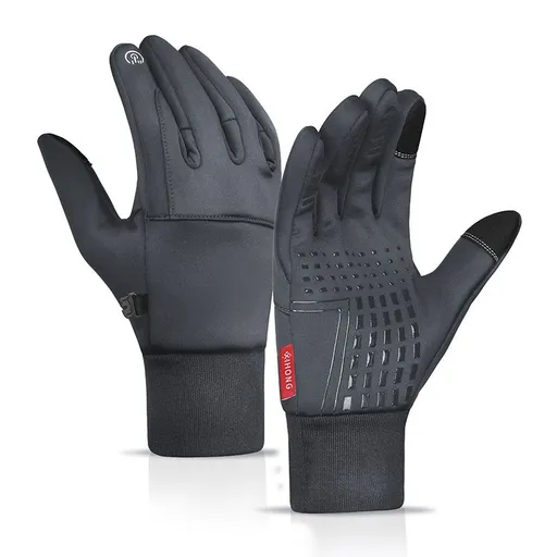 Leaper Nylon Winter Waterproof Touchscreen Moto Gloves Gray XL