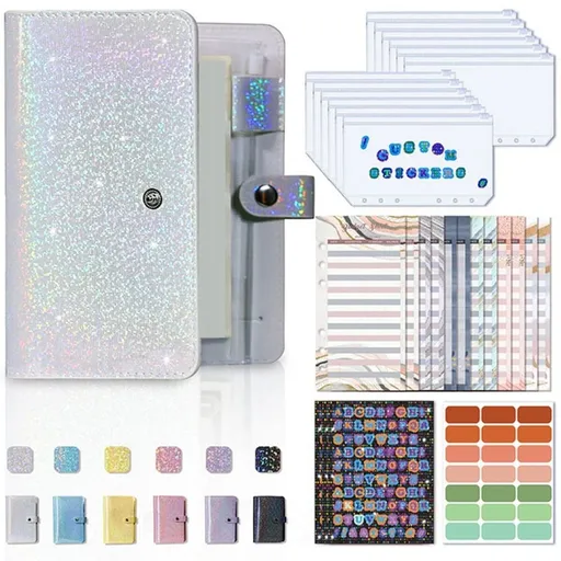 A6 Money Organizer for Cash Budget Binde Planner Binder with Zipper Envelopes Budgeting D