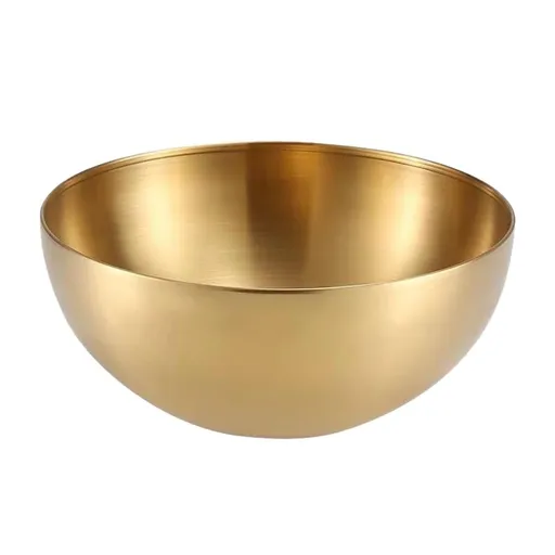 Korean Style Stainless Steel Bowl,Gold Sanding Finish Multi-Purpose Serving Bowl for Salad Cold Noodles and Mixing,5.9in