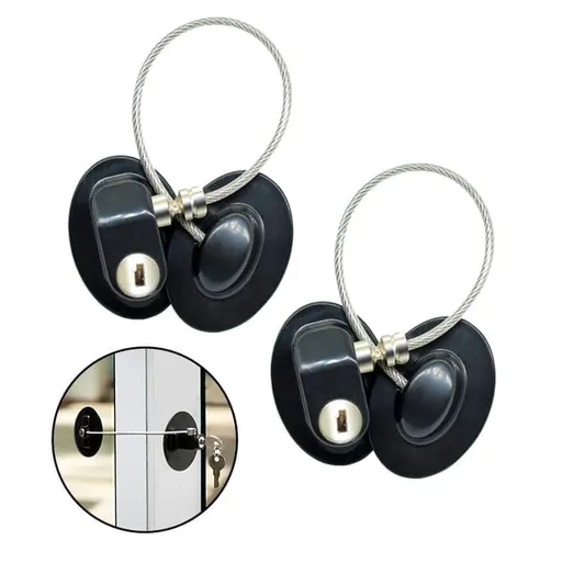 2 pcs Child Safety Lock Self-Adhesive for Refrigerators Cabinets Windows Toilet Lids, Black