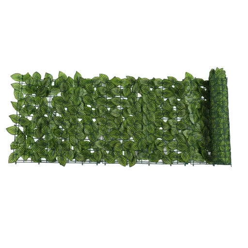 Faux Leaf Hedge Simulation Prevent Leaves Falling Off Decorative Artificial Fence Screen for Balcony Courtyard Color Printed Watermelon Leaf 0.5x3 Meters