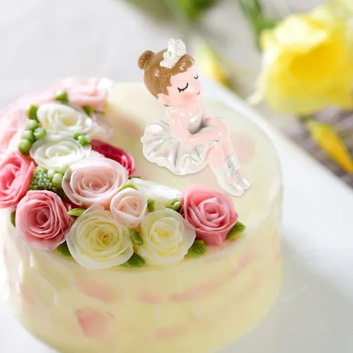 Elegant White Resin Ballet Girl Statue Addition for Cakes Parties Special Celebrations