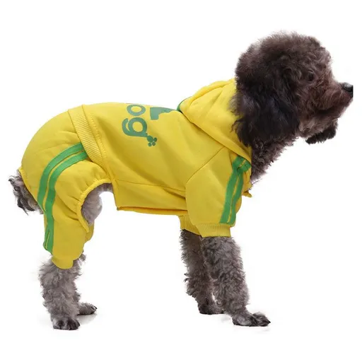 Shine Pet Dog Cat Clothes Sweatshirt four-legged adog sweatshirt yellow XL (back length 40CM)