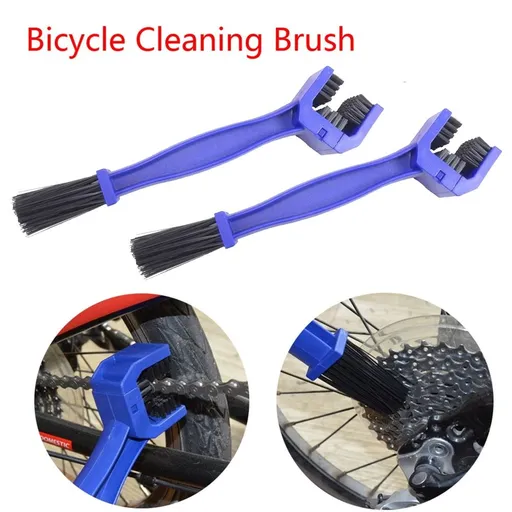 2-Pack Bike Chain Cleaning Brush Set, Heavy Duty Nylon Bristles for Motorcycle Bicycle Drivetrain Cassette, Ergonomic Handle