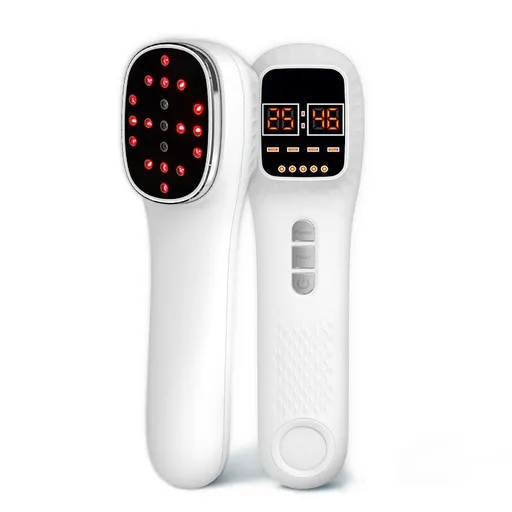 Red Light Spectrometer Device, 3 * 808nm Infrared 16 * 650nm Beads, 4 Modes 12 Levels Timer Home Handheld Spectrometer for Body Joints Muscles Relaxation Reduce Fatigue