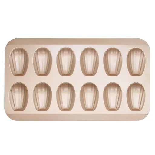 Nonstick Madeleine Pan for Baking, 12-Cavity Shell Shape Cake and Cookie Mold Tray, Carbon Steel Cookie Molds