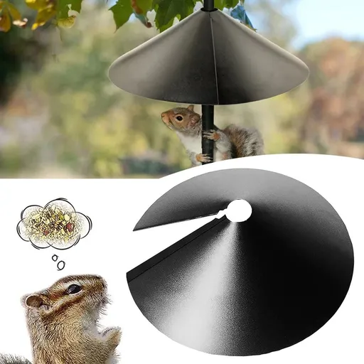 Squirrel Proof Baffle 12/14/16/18 Inches Wide Squirrel Protection for Bird Feeders Anti-Rust Galvanized Steel Hangable Baffle, Protects Bird Houses from Squirrels 16" Black