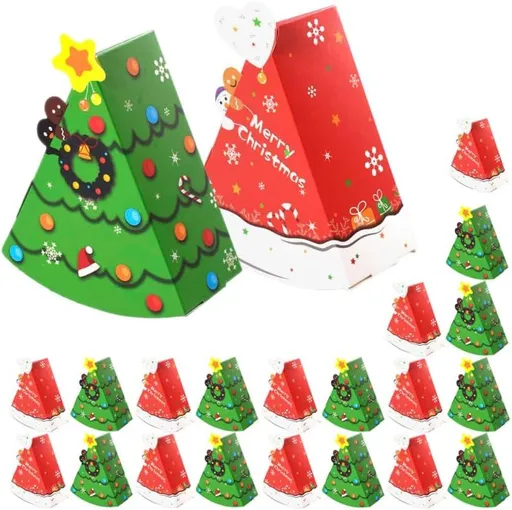 24pcs Christmas Candy Boxes, Mini Christmas Party Favor Boxes Treat Boxes, Wedding Party Wrap Bag