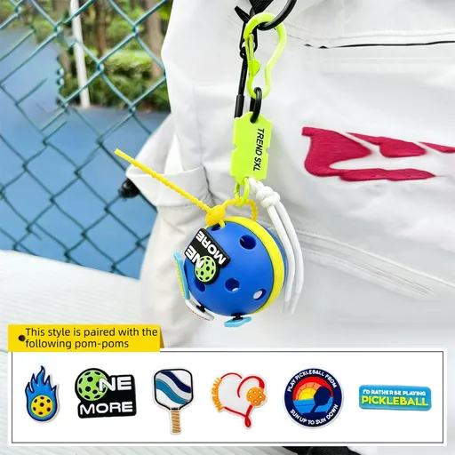 Style F 1PC Pickleball Bag Charm Gift, Sports Bag Hanging Ornament, Pickleball Accessory Decoration for Sports Lovers