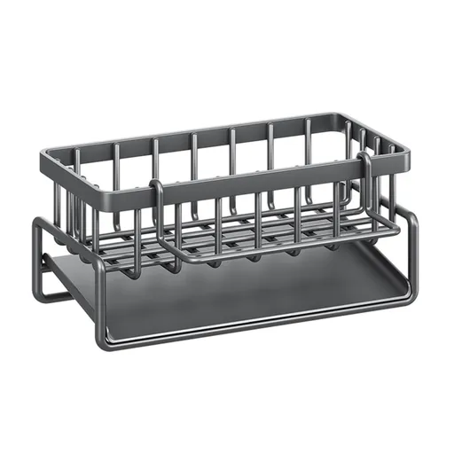 Upgrade Sponge Holder for Kitchen Sink, Removable Sink Drain Rack with Towel Bar Use for Dish Rags, Kitchen Sink Caddy Organizer