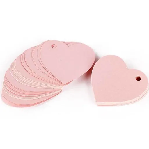 Pink Heart-Shaped Wishing Cards for Decoration and DIY Projects 50Pcs
