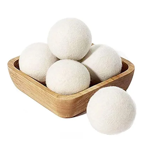 Premium Natural Sheep Wool Dryer Balls - 6-Pack - Chemical-Free - Replace Liquid Fabric Softener and Dryer Sheets