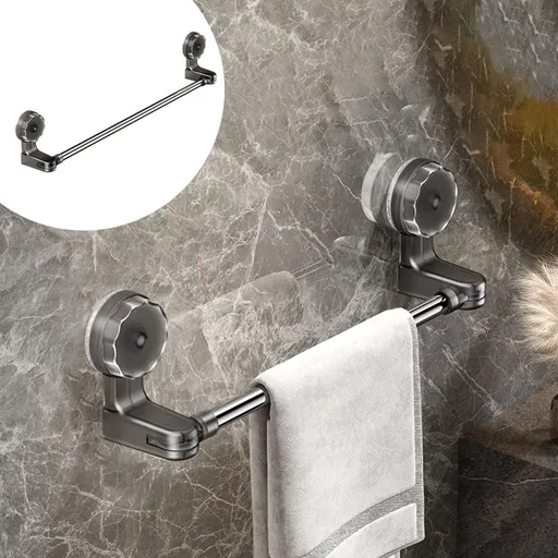 Suction Cup Towel Bar | No Drill Bathroom Towel Rack | Stainless Steel Suction Cup Towel Holder | 1-Pack | 11.81 in or 19.69 in