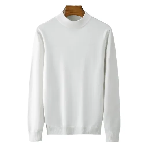 JF Men Slim Fit Half Turtleneck Fleece Lined Pullover Half high collar brown [fleece-lined]] 3XL (80.00 kg-90.00 kg