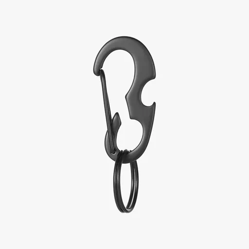3 Pieces Small D-Type Carabiner Clip Heavy Duty Mini Outdoor Camping Bottle Opener Mountaineering Buckle Keychain Black