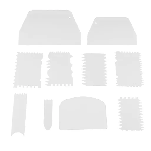 10pcs/set Plastic Baking Edge Dough Scraper Cutter Pastry Spatulas Cake Decoration Baking Tools