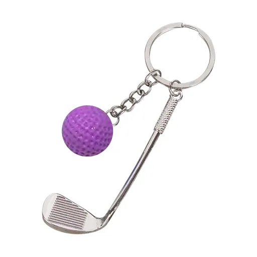 Pendant, Hangs Promotion, Simulation Golf Keychain Bag Pendant Sports Supplies Ball Keychain Purple