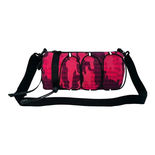 Cycling top tube bag, 2.4L large capacity holds all your small essentials, six reflective strips keep you safe during night rides, detachable for use as a crossbody bag, one bag for multiple uses./Scarlet camouflage