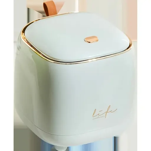 Light green Press-Type Trash Bag Bin, Luxury Waste Bin, Car/Home/Office/Desktop/Dining Table Storage Cylinder Trash Can, Creative Flip-Top Square Storage Box, Side Table with Lid Storage Bucket